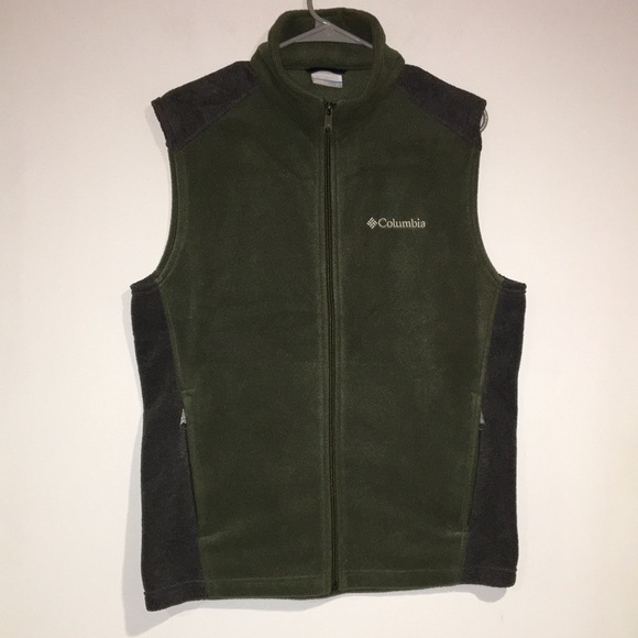 Columbia Mens Army green and gray fleece vest size small - Picture 1 of 4